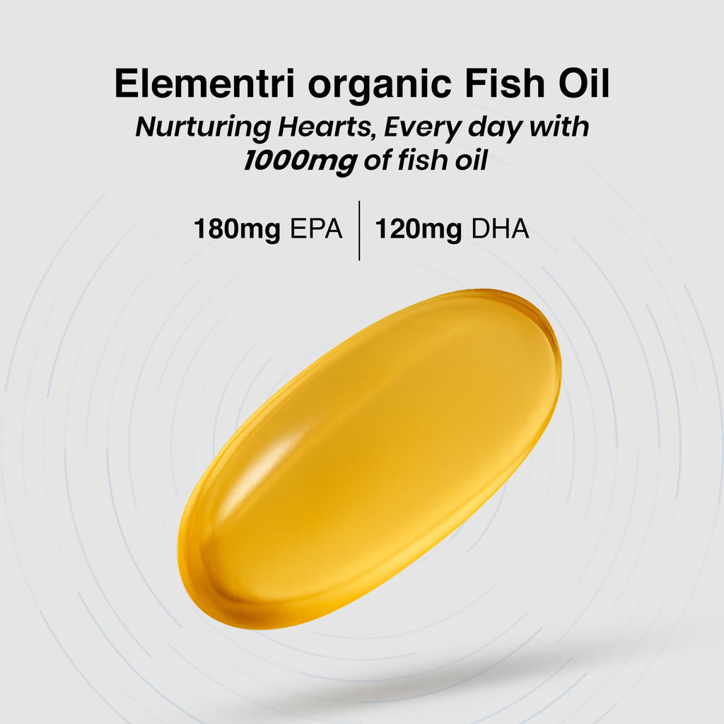 Elementaryorganics Omega 3 1000mg with 180mg EPA and 120mg DHA, 30 capsules