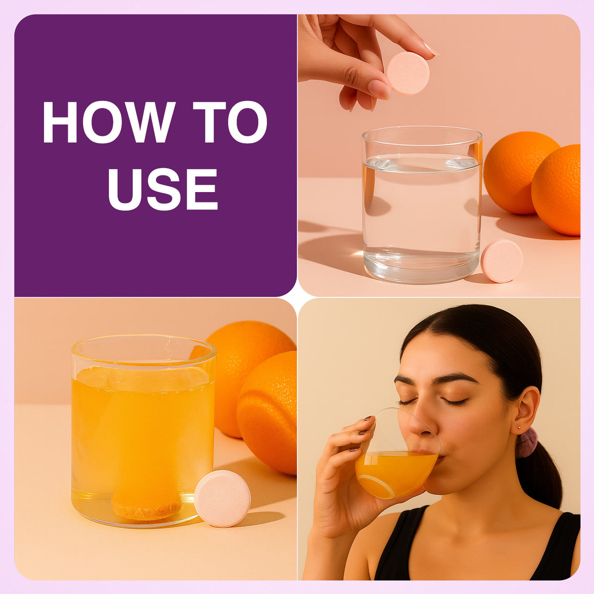 Elementaryorganics L-Glutathione Effervescent with Vitamin C & E to Improves skin  & Reduces Pigmentation, Orange, 15 Effervescent Tablets